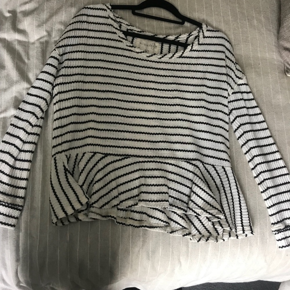 We the free  Striped peplum top